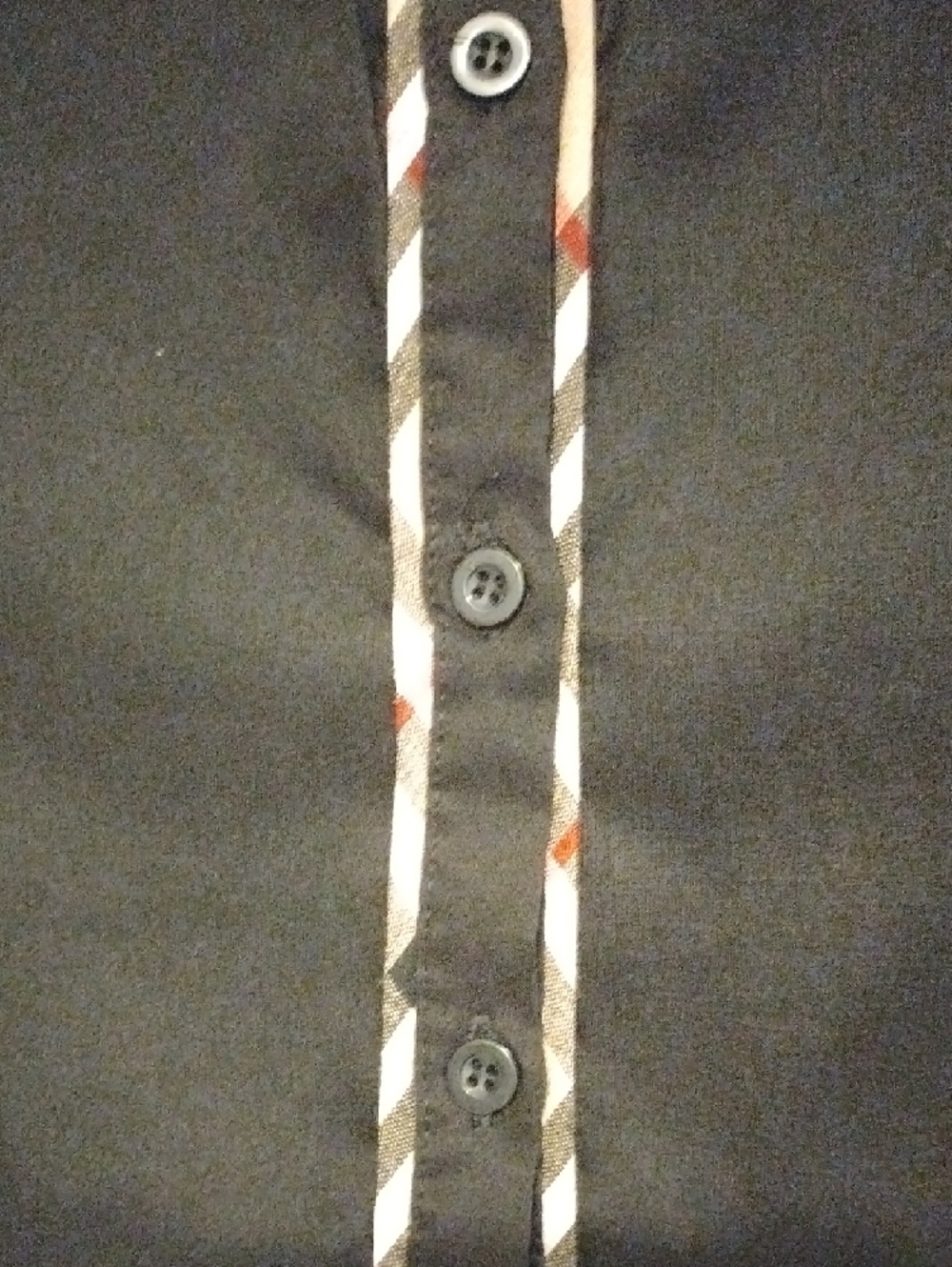 Zenobia Black Shirt with Popular Print Tan/Black /Red/White Plaid Trim - Picture 5 of 7